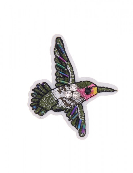 Leslii Damen-Brosche Mini Kolibri Vogel-Brosche Textil Ansteck-Nadel Schal-Nadel Modeschmuck Grün