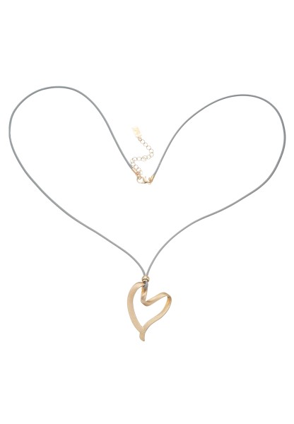 Leslii lange Halskette mit Herz Gold