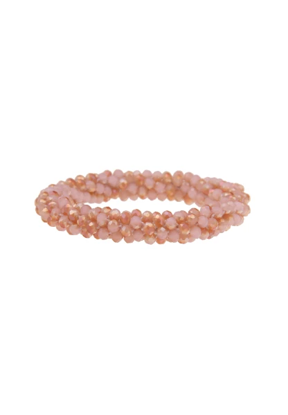 -50% SALE Leslii Armband Klara Kristallkorn Glasperlen in Braun Rosa