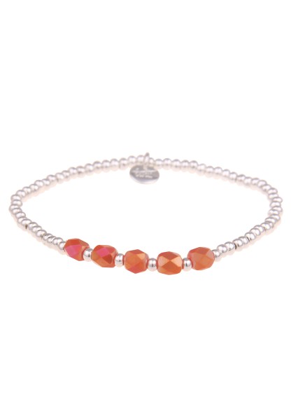 Leslii Damen-Armband Konny Kristall Glasperlen-Armband Modeschmuck-Armband dehnbar Orange