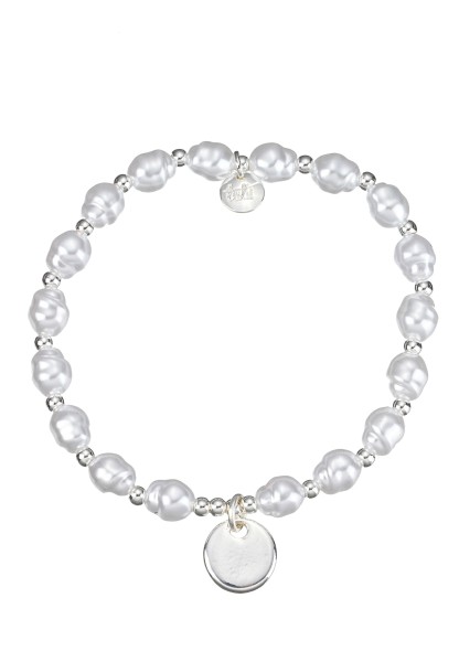 Leslii Armband Perlen-Look | Silber