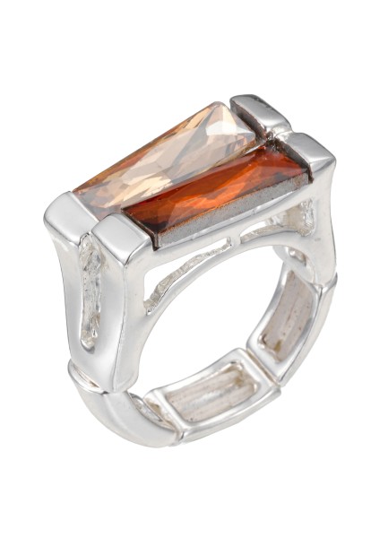 Leslii Ring silber mit länglichen Kristallen