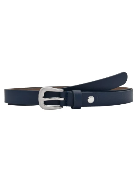 Leslii Premium Gürtel echter Leder-Gürtel blauer Gürtel Kalbs-Nappaleder 2cm Narbung Navy Blau Silbe