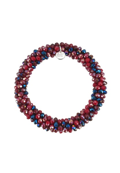 Leslii Damen-Armband Klara Kristallkorn dehnbar Glasperlen Rot Blau