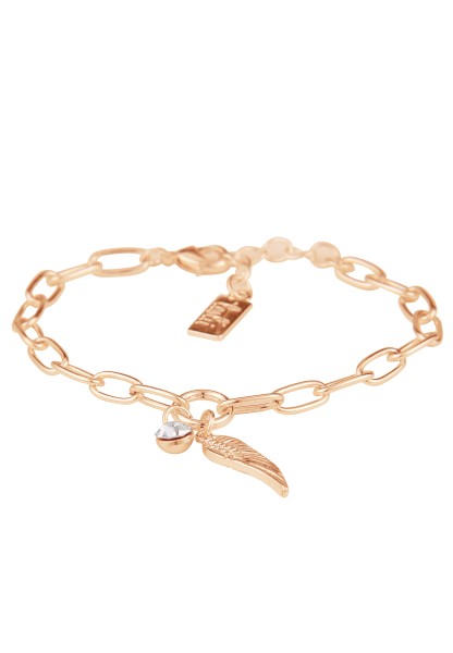 Leslii Damen-Armband Engelsflügel Strass-Stein Glieder-Armband Modeschmuck-Armband Gold