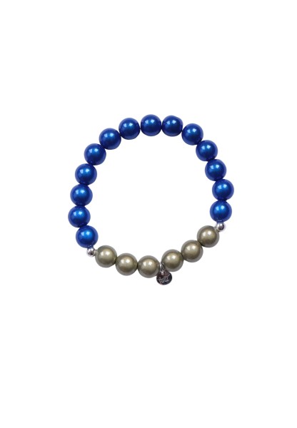 Leslii Reflective Pearl Perlen-Armband Magic 3D-Effekt Ø 10mm in Blau Khaki