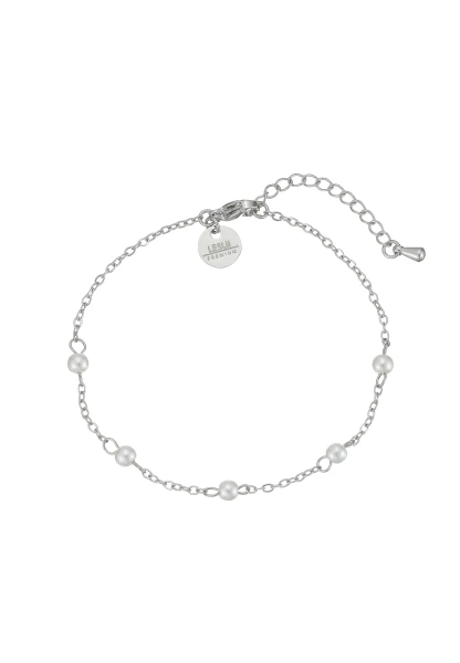 Leslii Armband Edelstahl Perlen Silber