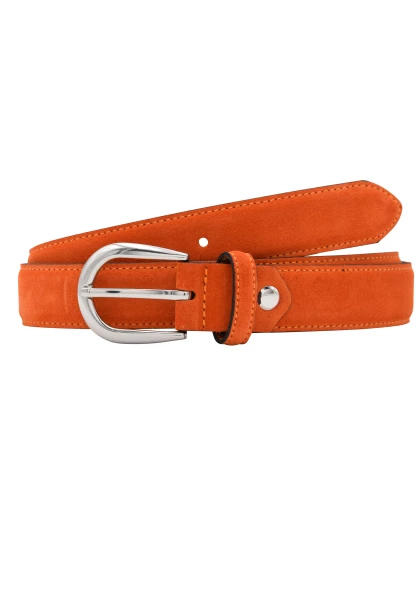 -50% SALE! Leslii Premium Gürtel echter Leder-Gürtel Rind-Veloursleder Orange Silber