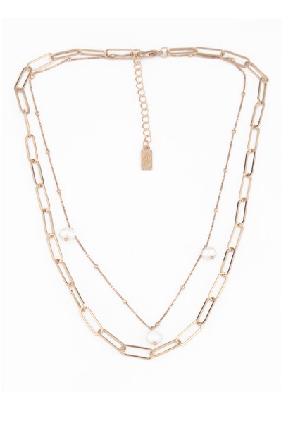 Leslii Kurze Layering Halskette mit Perlen