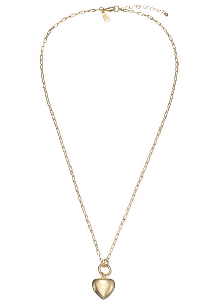 Leslii lange Halskette mit goldfarbenem Herzanhänger