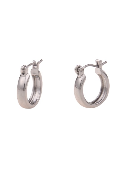 Leslii Damen-Ohrringe Creolen Classic glänzende Ohrringe silberne Modeschmuck-Ohrringe Silber