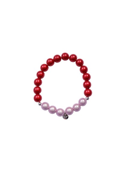 Leslii Reflective Pearl Perlen-Armband Magic 3D-Effekt Ø 10mm in Rot Rosa