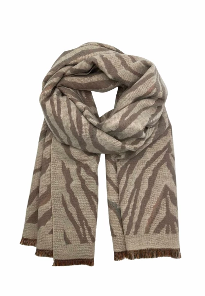 Leslii Schal mit Zebra-Muster Beige