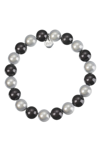 Leslii Reflective Pearl Perlen-Armband Magic 3D-Effekt Ø 10mm in Schwarz Weiß