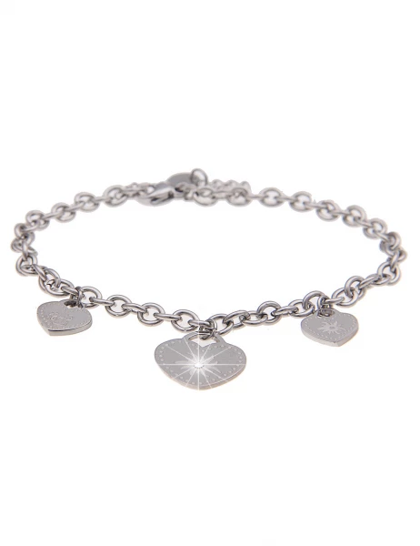 Leslii Damen-Armband Alpenrock Edelweiß Herzen Wiesn-Schmuck Oktoberfest Modeschmuck Silber