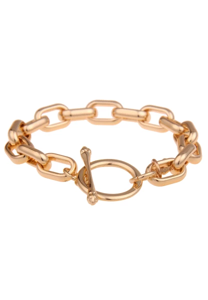 Leslii Damen-Armband Laura Statement Glieder-Armband goldenes Modeschmuck-Armband Gold