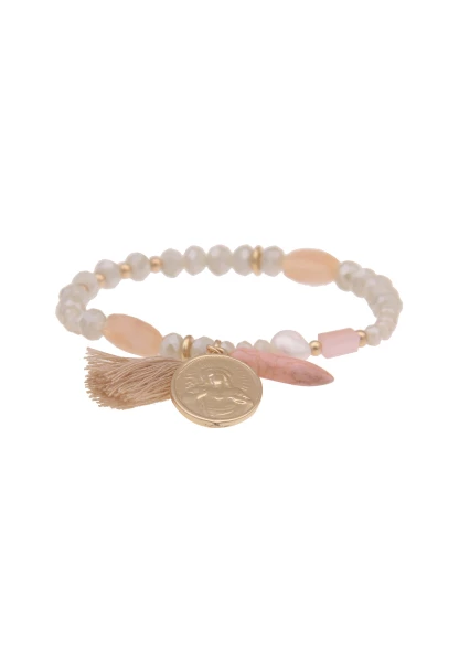 Leslii Armband Glaube Beige Rosa