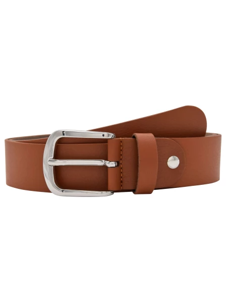 Leslii Premium Gürtel echter Leder-Gürtel brauner Gürtel Kalbs-Nappaleder Breite 4cm Narbung Cognac