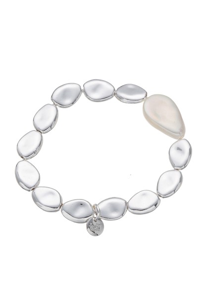 Leslii Armband Perlen-Look Silber