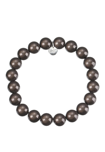 Leslii Reflective Pearl Perlen-Armband Magic 3D-Effekt Ø 12mm Taupe