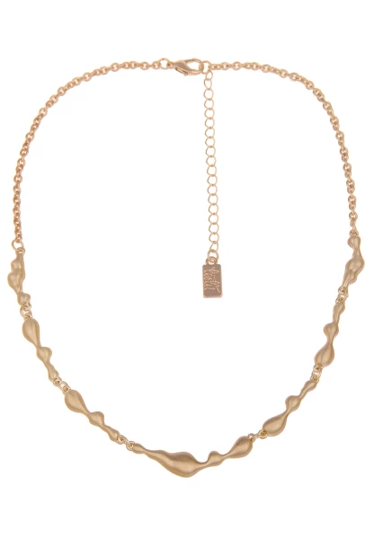 Leslii Damen-Kette Matt Look Collier mattierte Glieder-Kette goldene Modeschmuck-Kette Gold