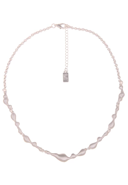 Leslii Damen-Kette Matt Look Collier mattierte Glieder-Kette silberne Modeschmuck-Kette Silber