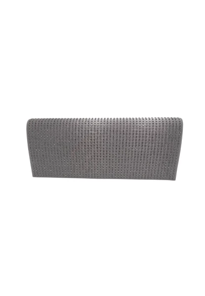 Leslii Clutch Handtasche Glitzer Steinchen in Grau