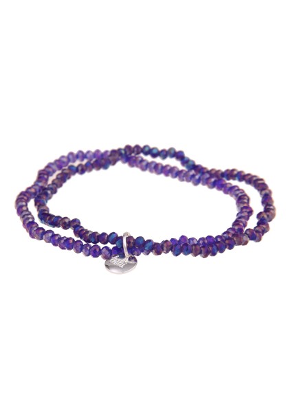 Leslii Damen-Armband Kelly Kristall Glasperlen-Armband Modeschmuck-Armband dehnbar Blau