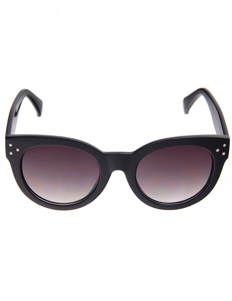 Leslii Sonnenbrille Damen Modern Classic-Look schwarze Designerbrille Sunglasses Schwarz