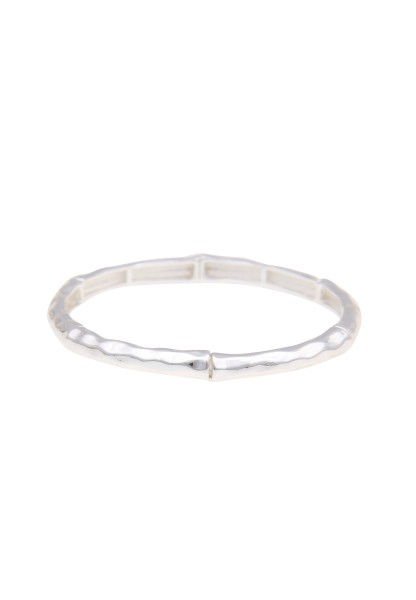 Leslii Damen-Armband Glanz Look glänzender Armreif silbernes Modeschmuck-Armband Silber