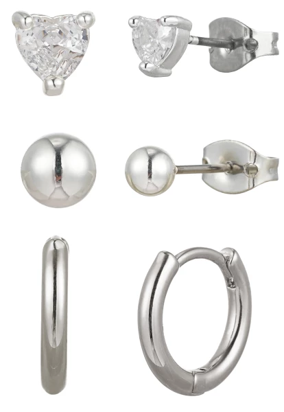 Leslii Ohrring Set Silber