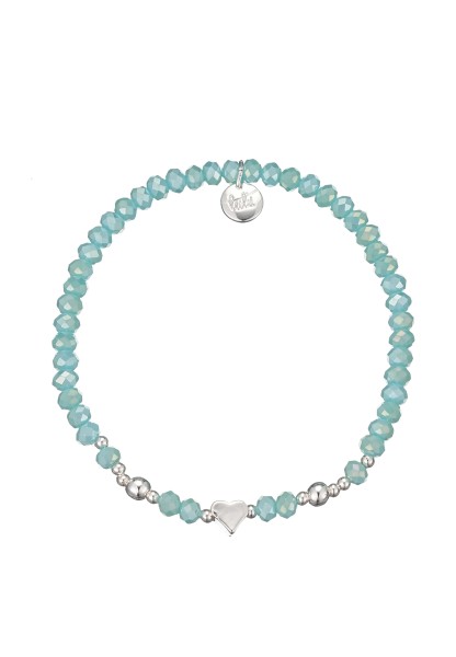 Leslii Damen-Armband Karoline Kristall Glasperlen dehnbar Blau