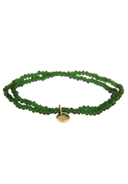 Leslii Damen-Armband Kelly Kristall Glasperlen-Armband Modeschmuck-Armband dehnbar Grün
