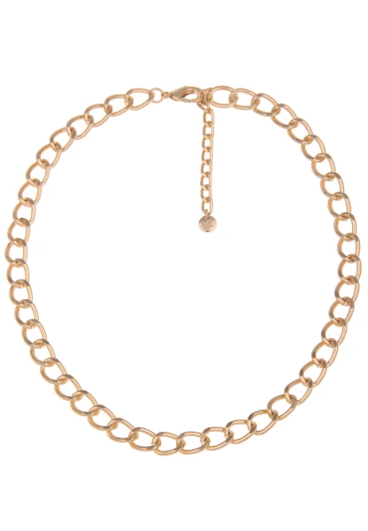 Leslii Damen-Kette Statement Panzer-Kette glänzende Glieder-Kette goldene Modeschmuck-Kette Gold