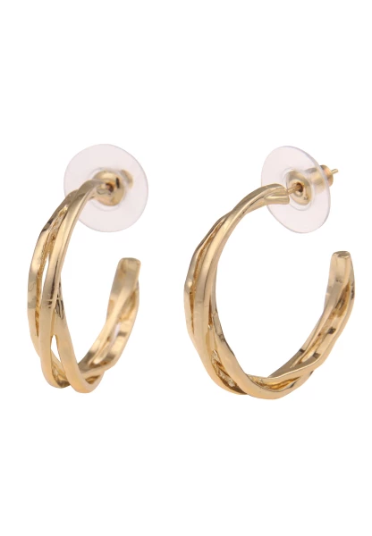 Leslii Damen-Ohrringe Creolen Spirale Glanz-Look goldene Modeschmuck-Ohrringe in Gold