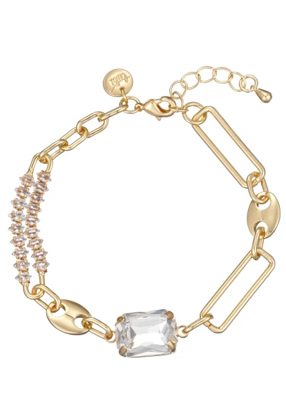 Leslii Armband gold Gliedermix Kristall