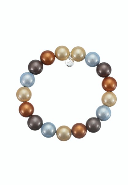 Leslii Reflective Pearl Perlen-Armband Magic 3D-Effekt Ø 12mm Grau Beige