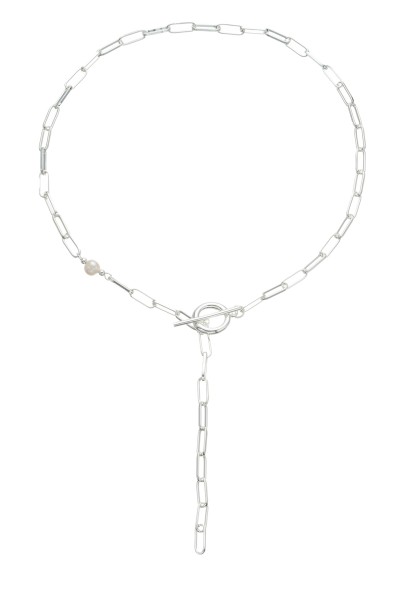 Leslii kurze Halskette Gliederkette Y-Form in Silber