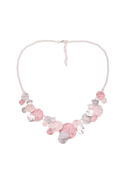 Leslii Damen-Kette Lilly Statement Collier kurze Halskette pinke Modeschmuck-Kette in Silber Pink