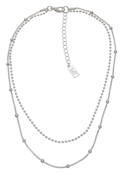 Leslii kurze Halskette Layering in Silber