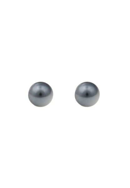 Leslii Damen-Ohrringe Classic Perlen-Ohrringe graue Perlen-Stecker 12mm Ohrstecker in Grau