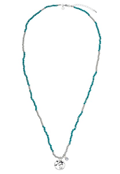 Leslii lange Halskette mit blauen Perlen