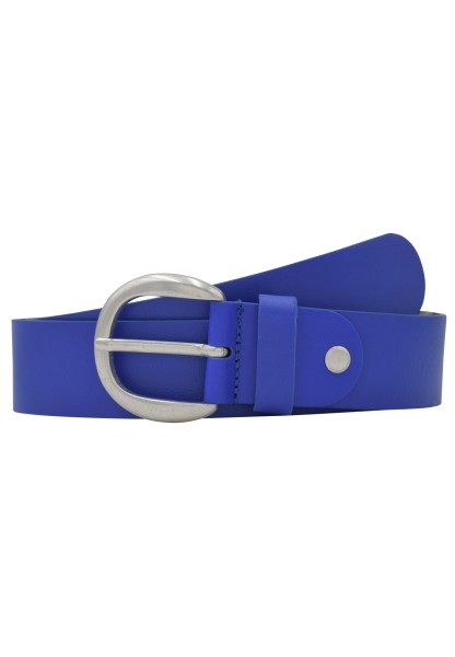 Leslii Premium Gürtel echter Leder-Gürtel Antik 4cm blauer Gürtel Kalbs-Nappaleder Narbung Blau