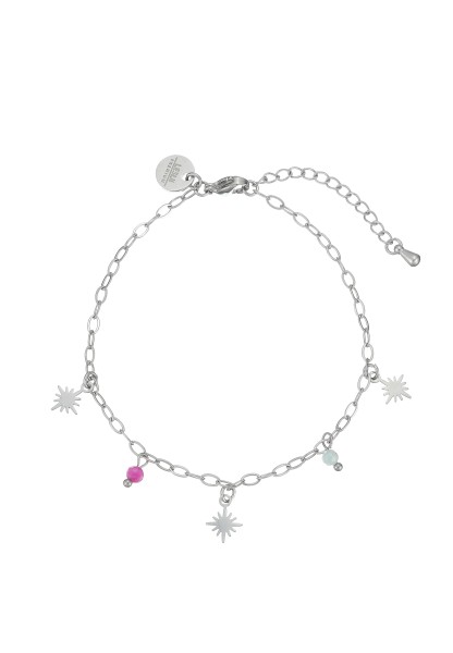 Leslii Armband Sonne Steine Silber Bunt