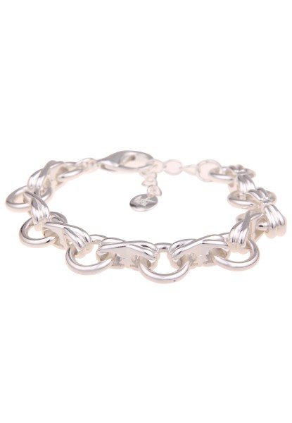 Leslii Damen-Armband Glieder-Armband gekreuztes-Armband Silber