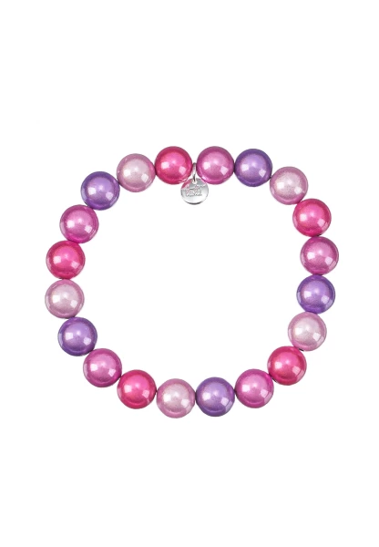 Leslii Reflective Pearl Perlen-Armband Magic 3D-Effekt Ø 10mm Rosa Pink Lila