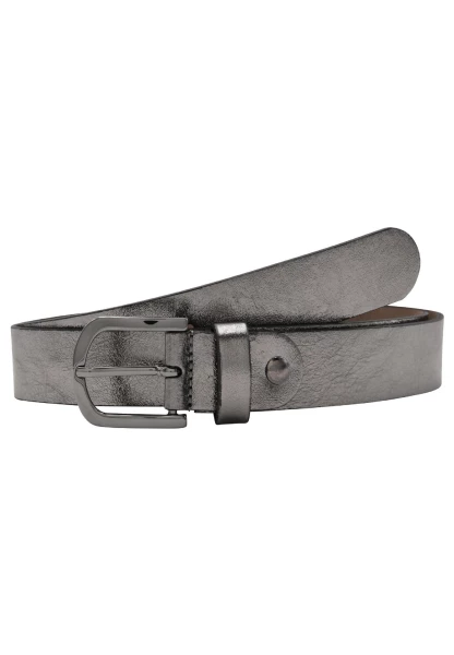 Leslii Premium Gürtel Leder-Gürtel grauer Gürtel Kalbs-Nappaleder Breite 3cm Narbung Gun Metal Grau