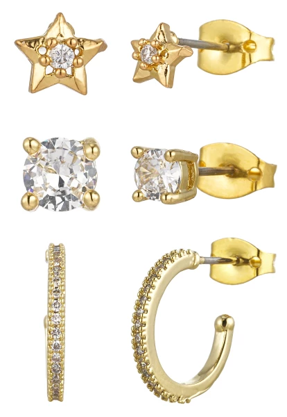 Leslii Ohrring Set Gold Glitzer