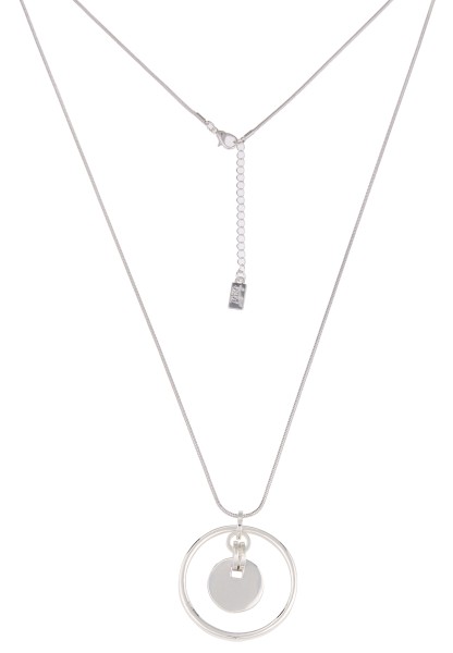 Leslii lange Halskette mit Ringanhänger in Silber