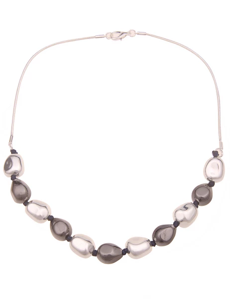 -50% SALE Leslii Kette Bicolor in Silber Schwarz